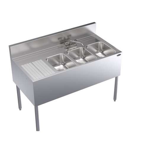 Krowne KR24-43R Royal Series 48" Wide Three Compartment Underbar Sink