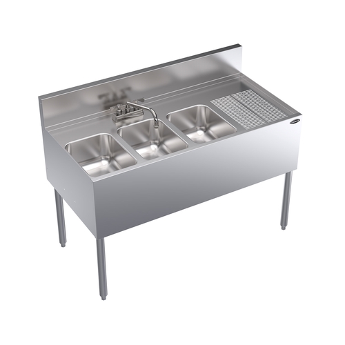 Krowne KR24-43L Royal Series 48" Wide Three Compartment Underbar Sink