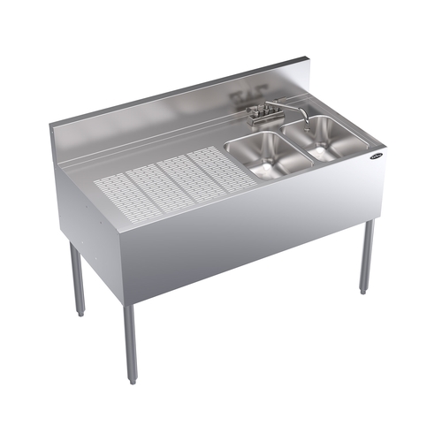 Krowne KR24-42R Royal Series 48" Wide Two Compartment Underbar Sink