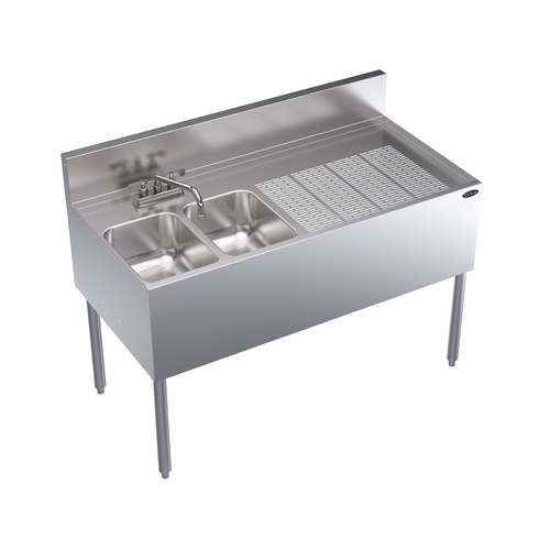 Krowne KR24-42L Royal Series 48" Wide Two Compartment Underbar Sink