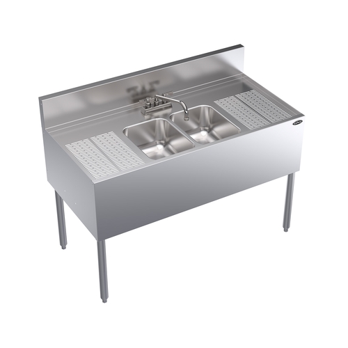Krowne KR24-42C 48" Wide Two Compartment Underbar Sink