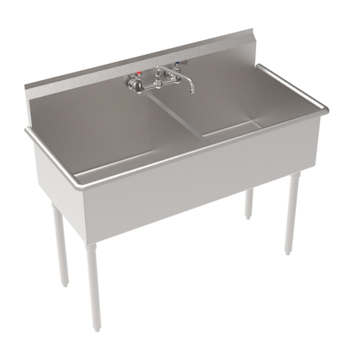 Krowne BS-2421-2 51" Wide Two Compartment Basin Sink With Faucet