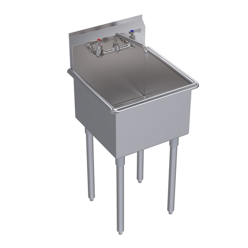 Krowne BS-1818 21" Wide One Compartment Basin Sink With Faucet