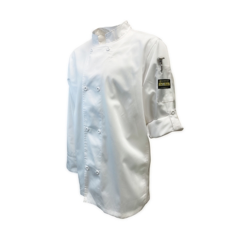 Thunder Group CJ210WHXL Chef Regalia Tapered White Long Sleeve Chef Jacket - X-Large