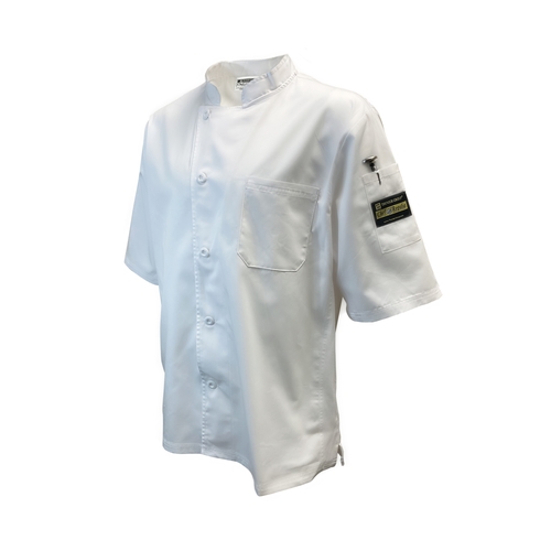 Thunder Group CJ710WH2XL Chef Regalia White Short Sleeve Chef Shirt - XX-Large