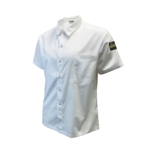 Thunder Group CJ810WHL Chef Regalia White Snap Short Sleeve Chef Shirt - Large