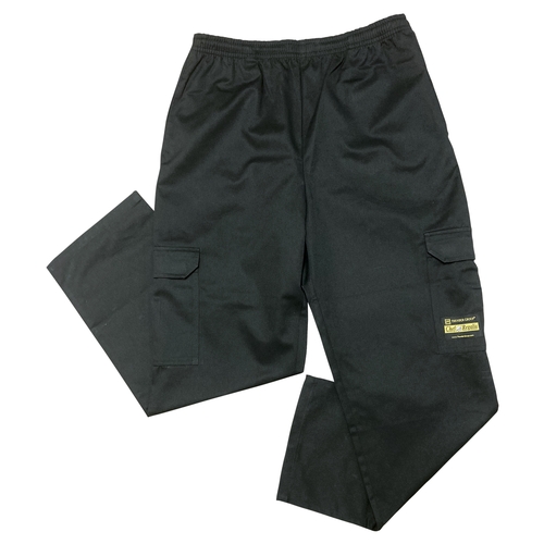 Thunder Group CP109BKL Chef Regalia Black Cargo Chef Pants - Large