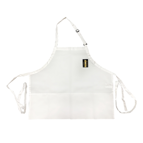 Thunder Group CA2427WH Chef Regalia White 24" x 27.5" Bib Apron w/ 3 Pockets