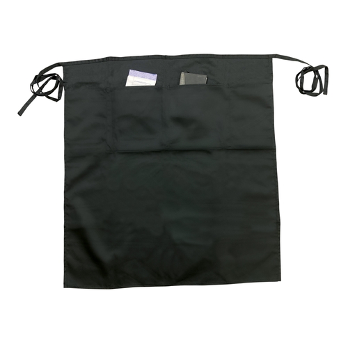 Thunder Group CA3128BK Chef Regalia 31" x 28" Black Full Length Bistro Apron