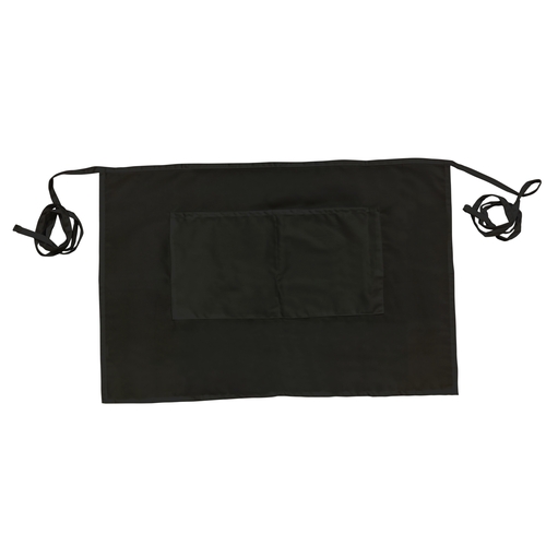 Thunder Group CA1928BK Chef Regalia 19" x 28" Black Half Length Bistro Apron