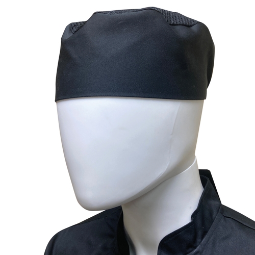 Thunder Group CH003BKXL Chef Regalia Black Ventilated 3.5" High Pill Box Hat-X Large