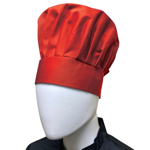 Thunder Group CH013RD Chef Regalia Red Adjustable Velcro Chef Hat 13.5" High
