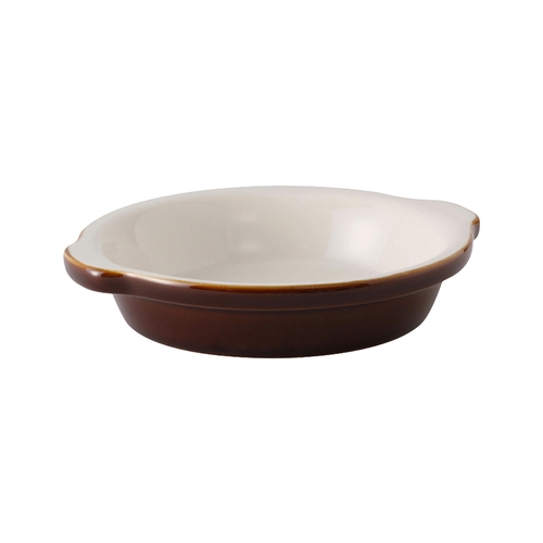 Tuxton China Inc B1N-2003 20 oz Caramel / Eggshell Ceramic Au Gratin Dish - 1 Dz