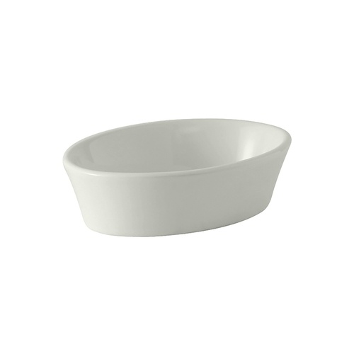 Tuxton China Inc BWK-100 10 oz. White Oval Ceramic Baking Dish - 1 Dz