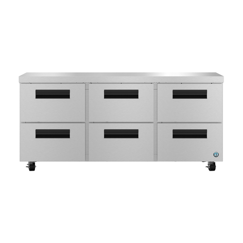Hoshizaki UR72B-LPD6 72" Wide Six Drawer Low Profile Undercounter Refrigerator