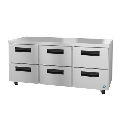 Hoshizaki UR72B-D6 72" Wide Six Drawer Undercounter Refrigerator