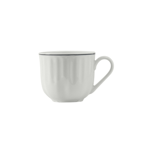 Tuxton China Inc SBF-080 Charleston 8 oz Blue/Porcelain White Stackable Cup - 3 Doz