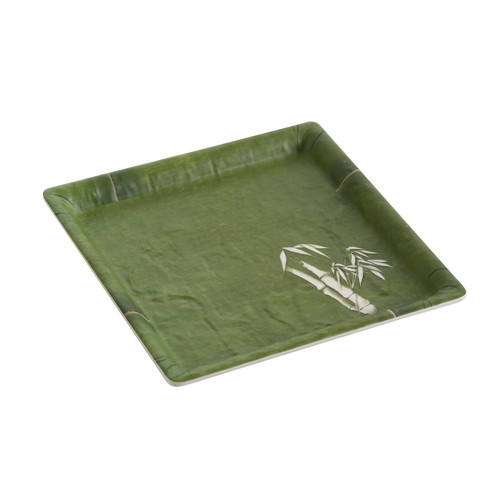 Yanco China BA-110 Bamboo Style Melamine 10" x 10" Plate - 2 Dozen