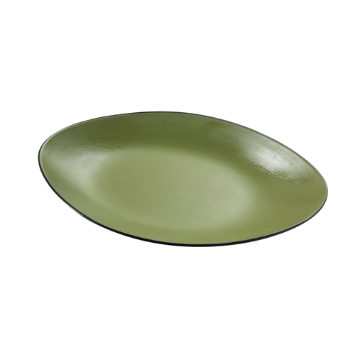 Yanco China BM-213GR Birmingham Green Melamine 13.5" x 8.5" Oval Plate - 1 Doz