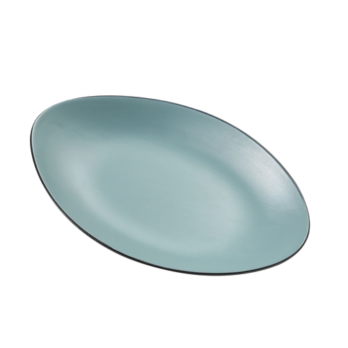 Yanco China BM-209TL Birmingham Teal Deep Melamine 9.6"x6" Oval Plate - 2 Doz