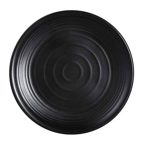 Yanco China BP-1012 Black Pearl Asian Style Melamine 12" dia. Plate - 1 Doz