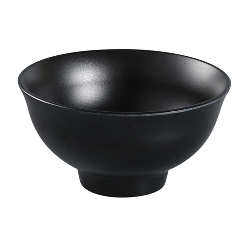Yanco China BP-3004 Black Pearl Asian Style Melamine 7 oz. Rice Bowl - 4 Doz