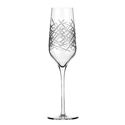 Libbey 9332/69477 Modernist 8 oz Crosshatch Glass Champagne Flute - 1 Doz