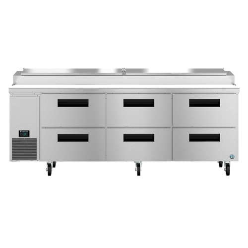 Hoshizaki PR93B-D6 93" Wide 9 Pan Pizza Prep Table With Six Drawers