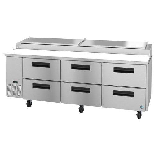Hoshizaki PR93A-D6 93" Wide 12 Pan Pizza Prep Table With Six Drawers