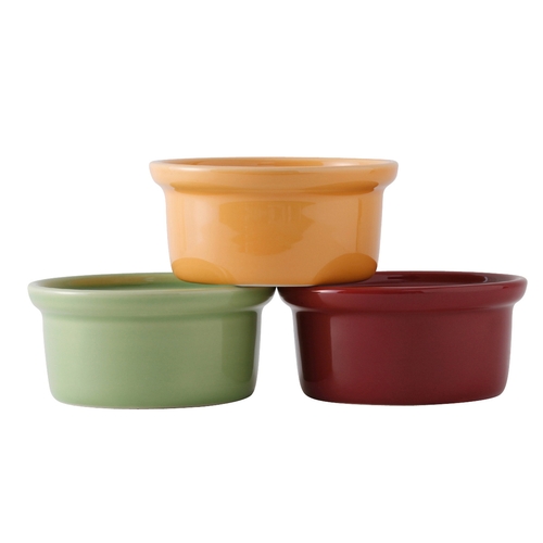 Tuxton China Inc DYB-1006 7-1/2 oz. Assorted Ceramic Casserole Dishes - 1 Doz