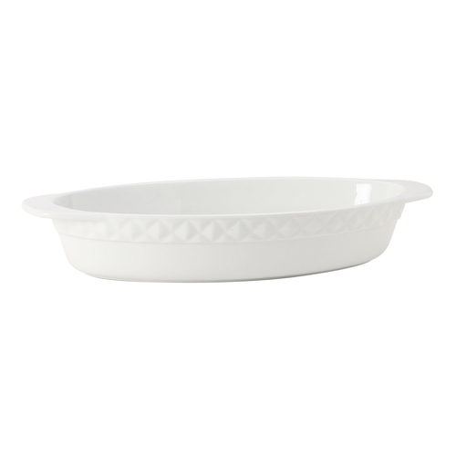 Tuxton China Inc EAP-101 3-1/2 qt Porcelain White w/ White Band Casserole Dish - 2 EA