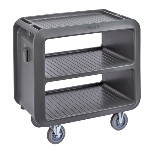 Cambro SC230S110 3 Shelf Open Design Polyethylene Pro Service Cart - Black