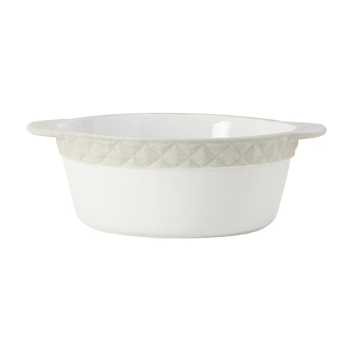 Tuxton China Inc EAU-301 3.5 qt Porcelain White w/ White Truffle Band Casserole- 2 EA