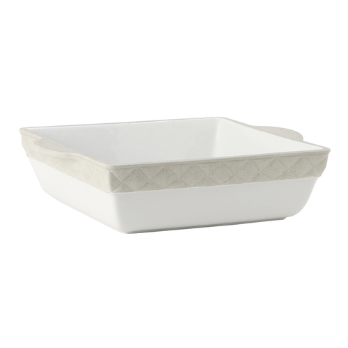 Tuxton China Inc EAU-401 3.25 qt Porcelain White w/ White Truffle Band Casserole-2 EA