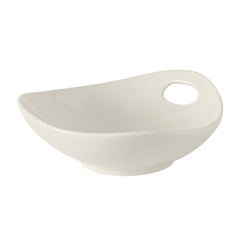 Tuxton China Inc AMU-405 8 oz. Pearl White Ceramic Ellipse Bowl - 1 Doz 