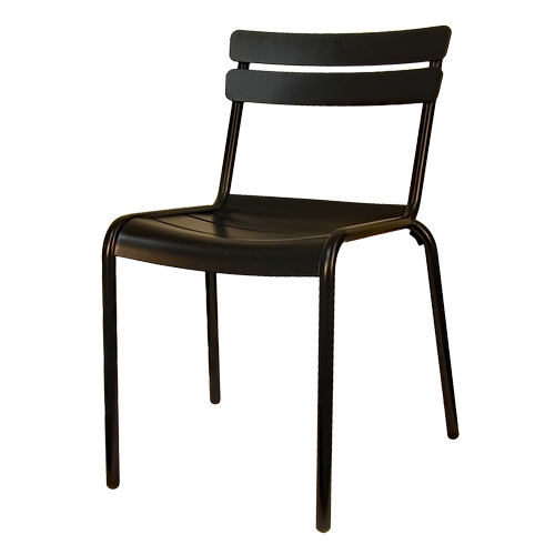 H&D Commercial Seating 7302 Stackable Aluminum Patio Chair - Imitation Teak Slats 