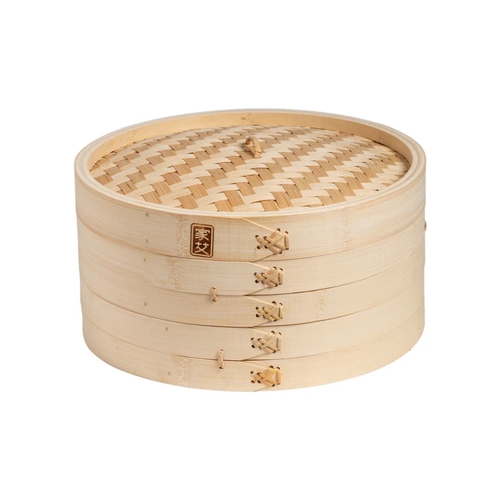Winco J26-0012 Joyce Chen 12" Diameter 2 Tier Bamboo Steamer Basket
