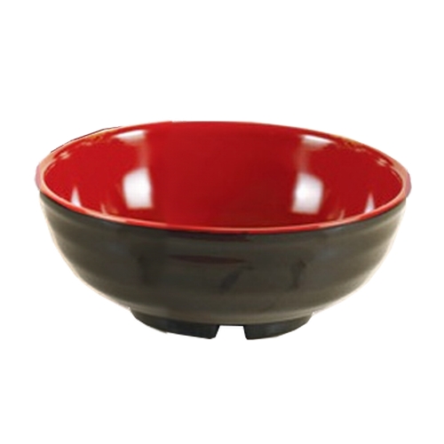 Yanco China CR-538 Two-Tone Black/Red Melamine 46 oz. 8" dia. Noodle Bowl-2 Doz