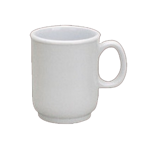 Yanco China NS-901W Nessico White Melamine 8 oz. 3" dia. Bulbous Mug - 4 Doz