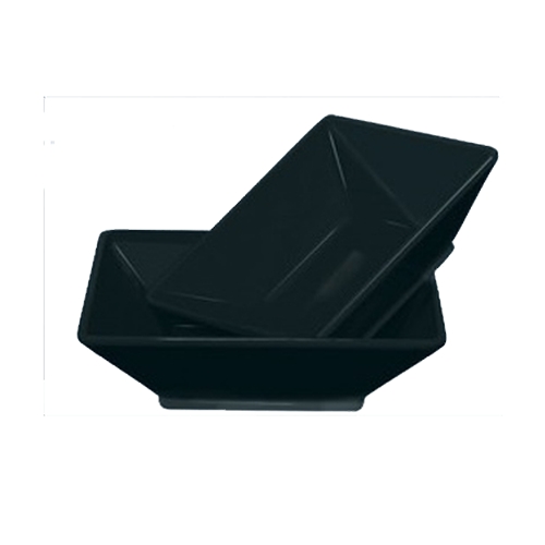 Yanco China RM-307BK Rome Black Melamine 22 oz. 7" x 7" Square Bowl - 4 Doz
