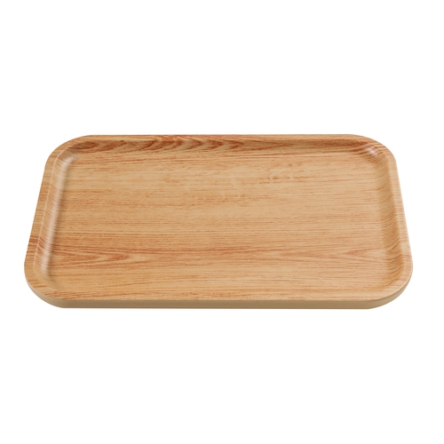 Yanco China WD-2209 Wooden Tray-2 Golden Oak Melamine 9.75"x 5.5" Plate - 3 Doz