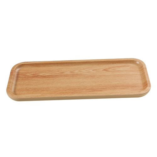 Yanco China WD-2213 Wooden Tray-2 Golden Oak Melamine 12.87"x 5" Plate - 1 Doz