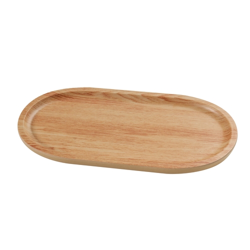 Yanco China WD-2510 Wooden Tray-2 Golden Oak Melamine 10.5" x 5.5" Oval Plate