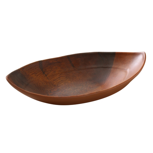 Yanco China WD-710 Wood Design Melamine 18 oz. 10" x 5.5" Deep Oval Plate-2 Doz