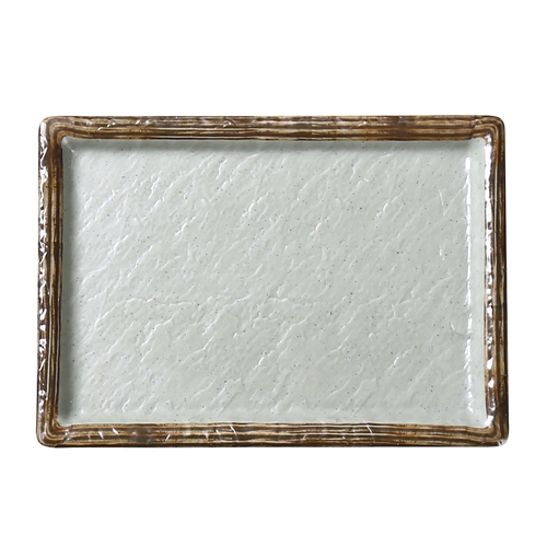 Yanco China YO-3009 Yoto Matte Green Melamine 9.5" x 6.75" Deep Sushi Plate