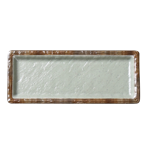 Yanco China YO-3010 Yoto Matte Green Melamine 9.5" x 3.75" Deep Sushi Plate