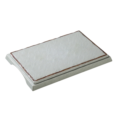 Yanco China YO-4011 Yoto Matte Green Melamine 11" x 7.25" Display Plate w/ Feet