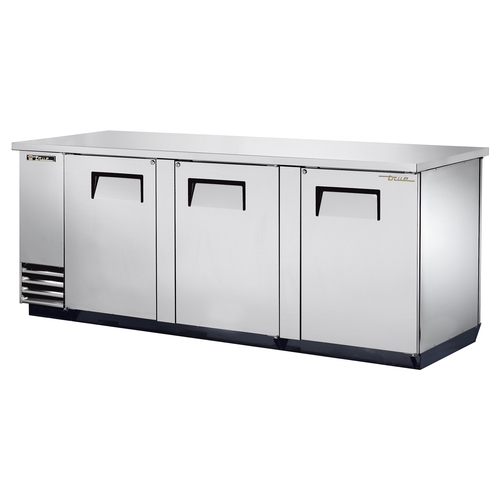 True TBB-4PT-S 90" Three-Section Stainless Steel Pass-Thru Back Bar Cooler