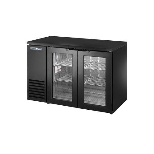 True TBB24-48-2G-Z1-BST-B-1 48" Two-Section Black Coated Reach-In Back Bar Cooler