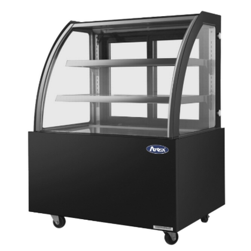 Atosa WDG126D 47" Black Exterior Refrigerated Curved Display Cases